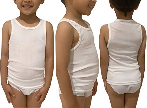 ToBeInStyle Boy's 3 Pack Basic White A-Shirt ToBeInStyle Boy's 3 Pack Basic White A-Shirt